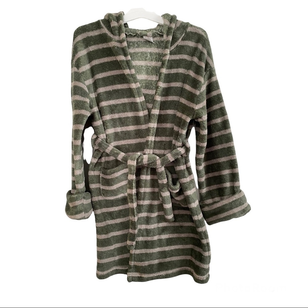 Gap Kids Hooded Robe Green/Gray Size 8